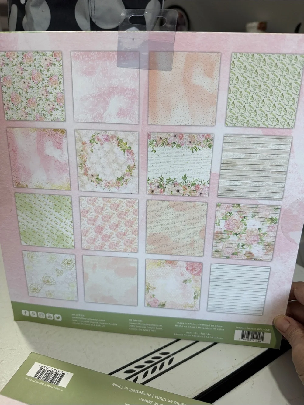 Crafters Companion Garden of Love Paper Pad, Glitter, Matt, Linen & Vellum Pads